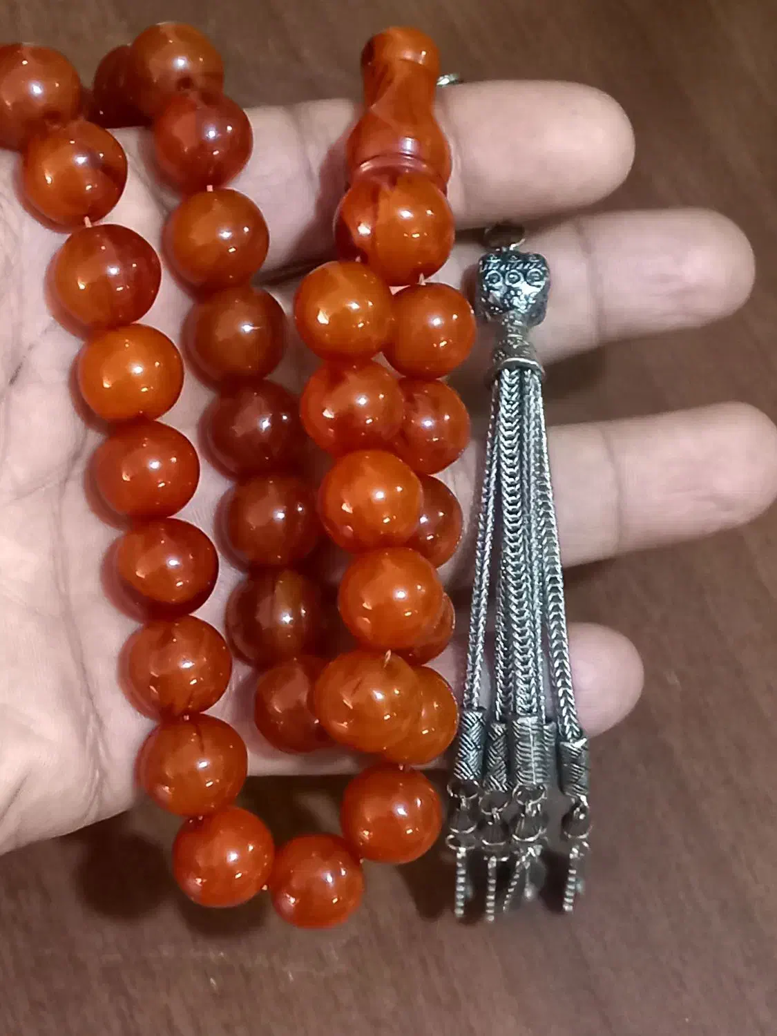 تسبح کهربا  المانی رگه دار  بودار|کلکسیون اشیاء عتیقه|اسلام‌شهر, شهرک مهدیه|دیوار