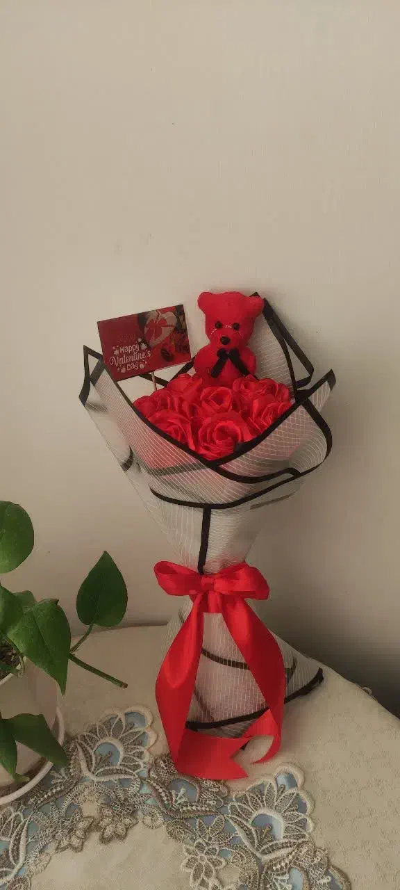 دسته گل روبانی|گل مصنوعی|ساوه, |دیوار