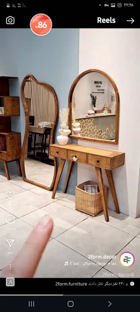 آینه کنسول مدرن tayebeh|بوفه، ویترین، کنسول|شیراز, گل سرخ|دیوار