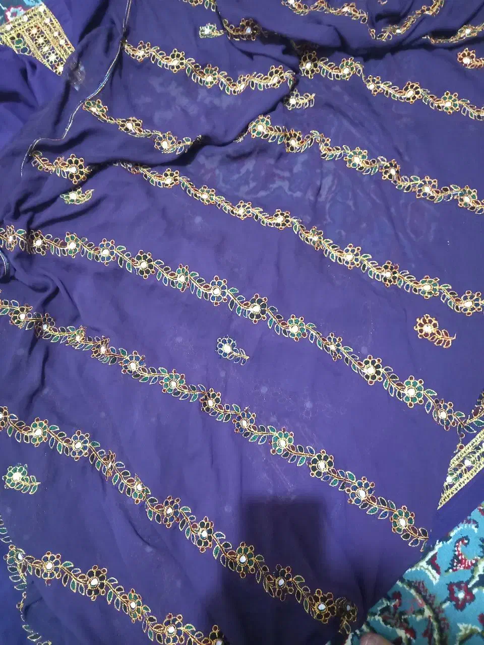 لباس بلوچی بنفش|لباس|زابل, |دیوار