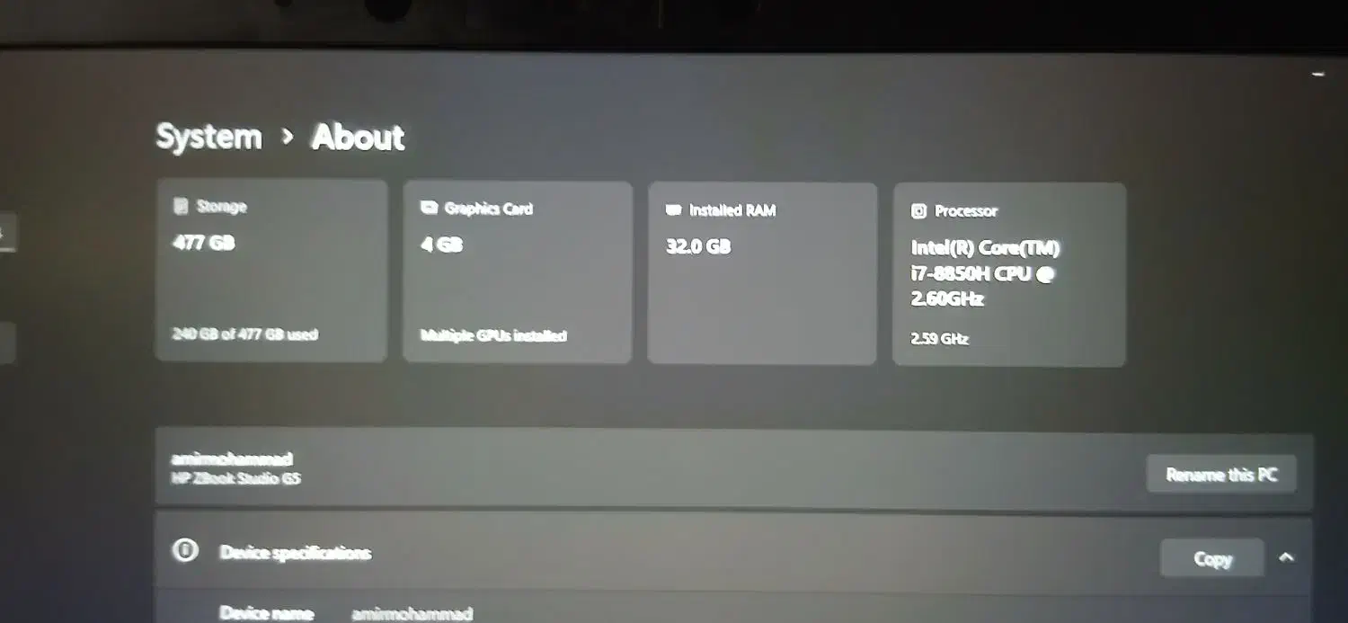 hp zbook studio g5|رایانه همراه|اصفهان, کوی امام|دیوار