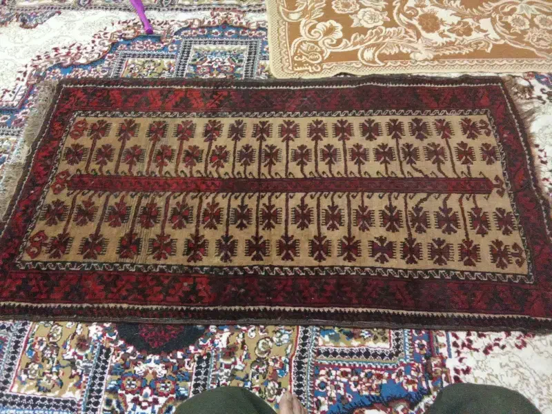 قالیچه پشم شتر 80/150|فرش|چناران, |دیوار