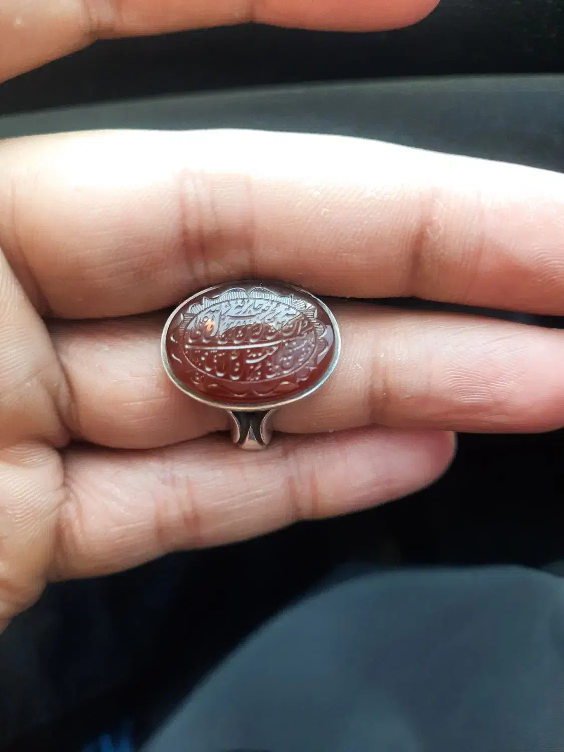 انگشتر عقیق یمن خطی|جواهرات|قم, گلزار|دیوار