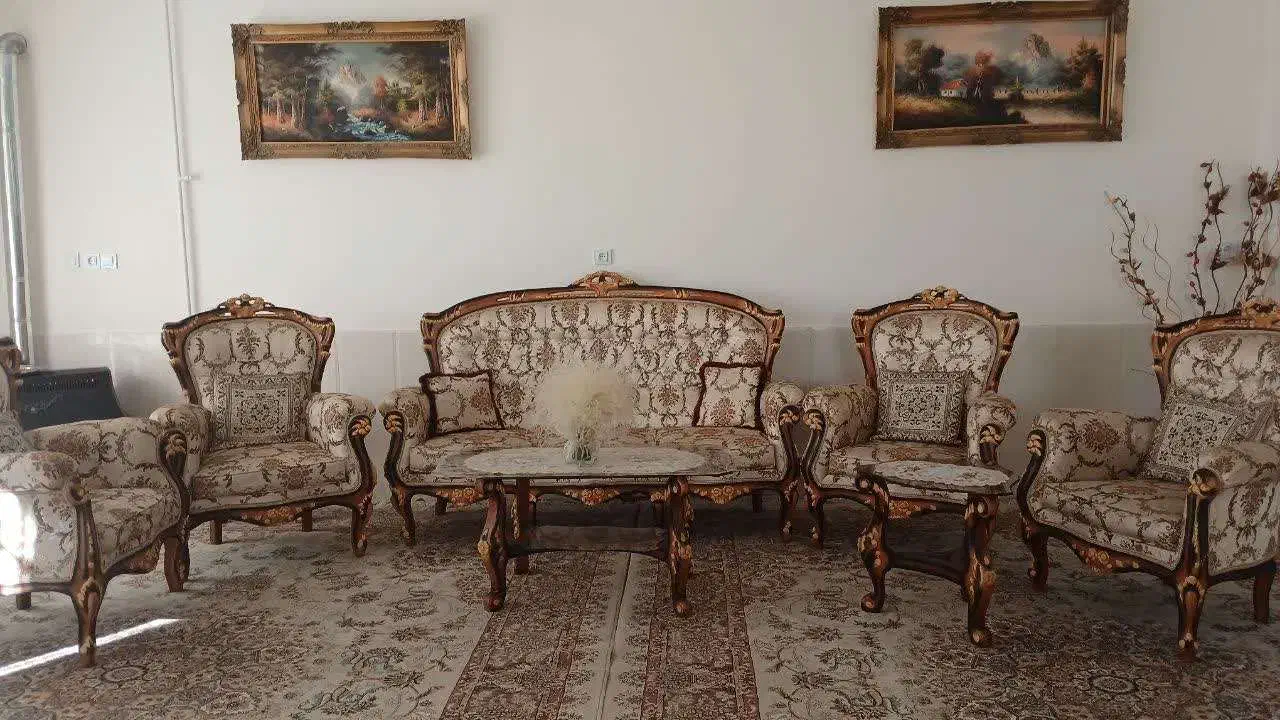 مبلمان سلطنتی ۹ نفره|مبلمان خانگی و میز عسلی|اشترینان, |دیوار