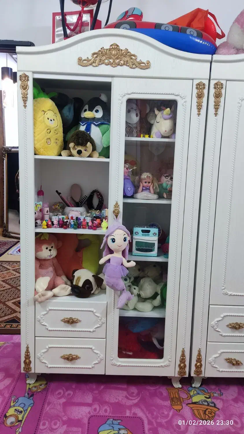 تخت و کمد دخترانه|تخت و سرویس خواب|سمنان, |دیوار