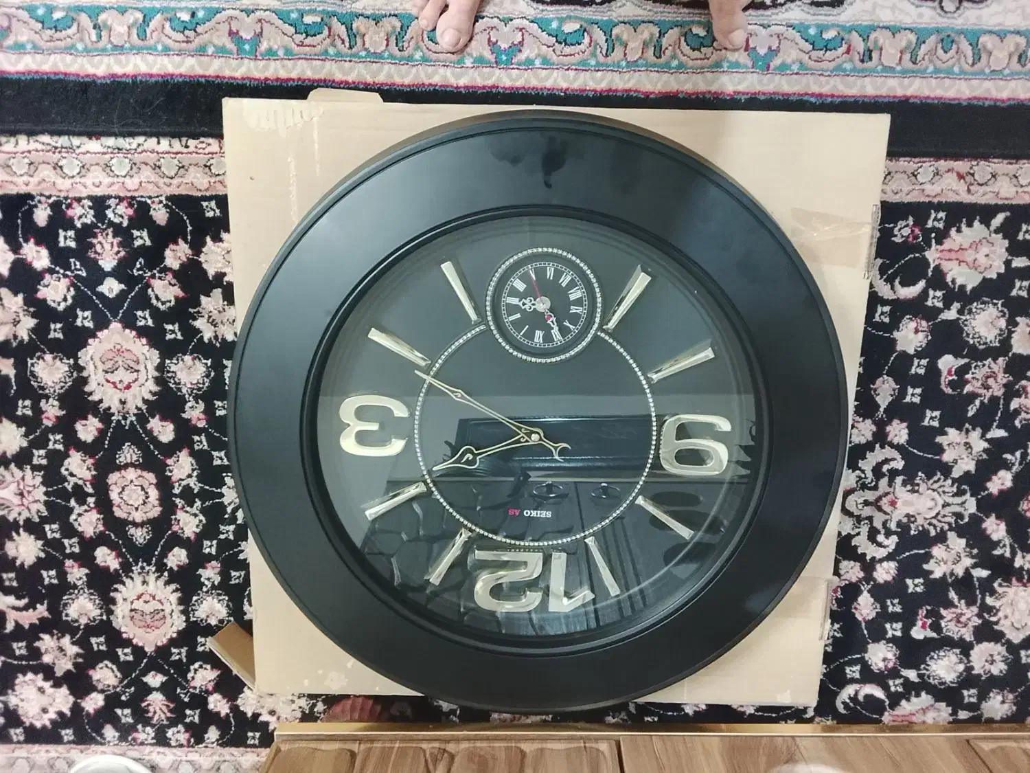 ساعت مشکی طلایی|ساعت دیواری و تزئینی|مشهد, شهرک لشکر (شهرک غرب)|دیوار