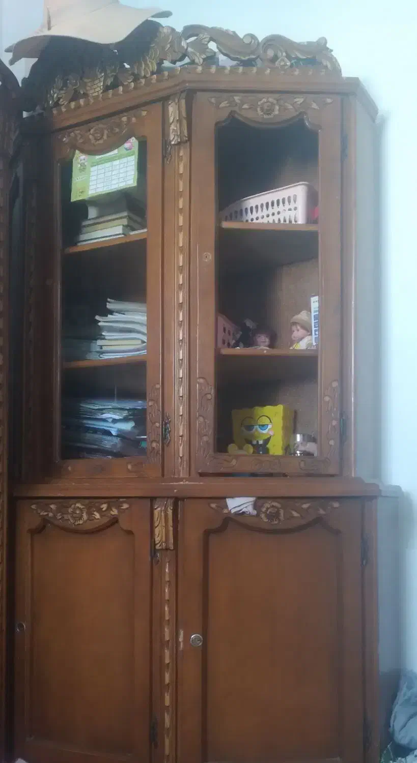 بوفه جنس چوب گردو|بوفه، ویترین، کنسول|قوچان, |دیوار