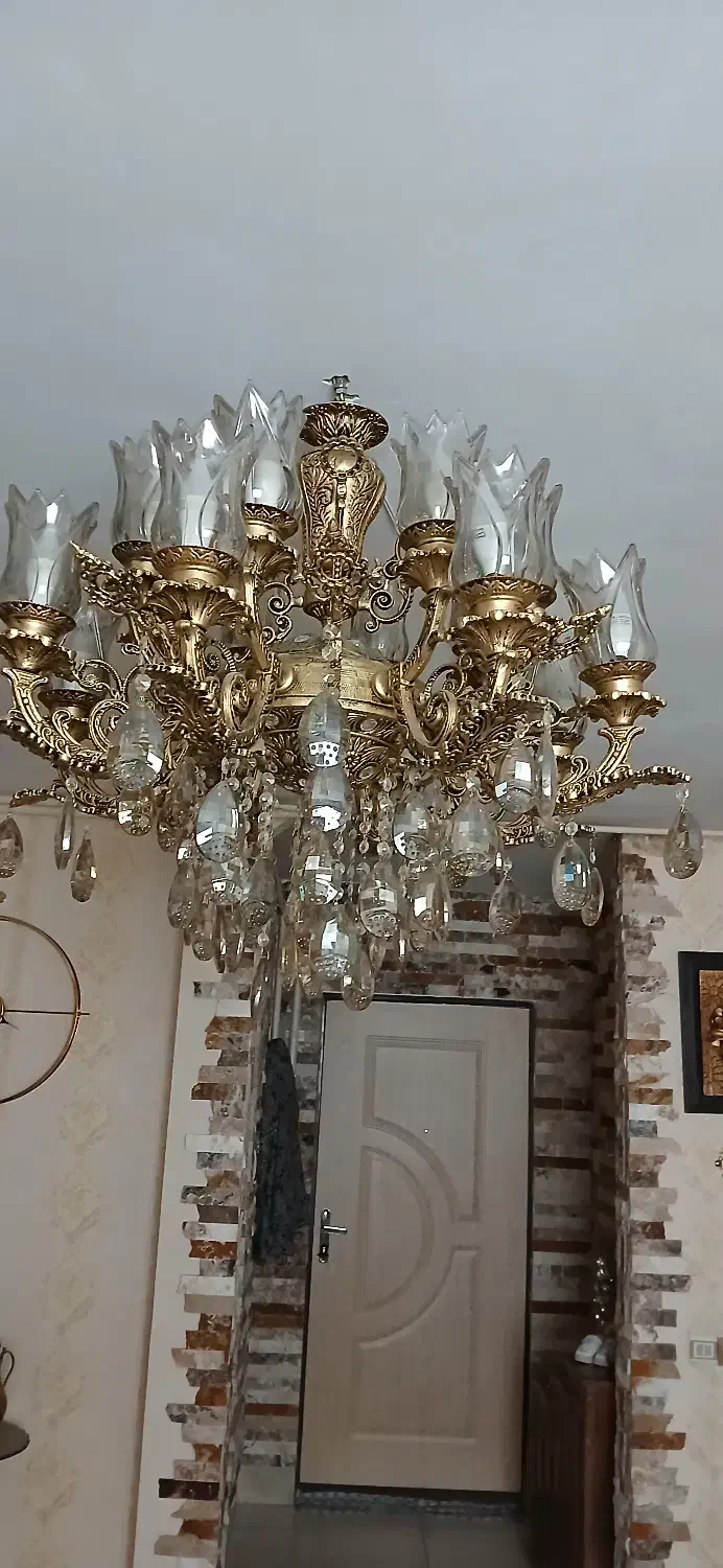 لوستر برنز ۸شاخه دوبل|لوستر و چراغ آویز|نهاوند, |دیوار