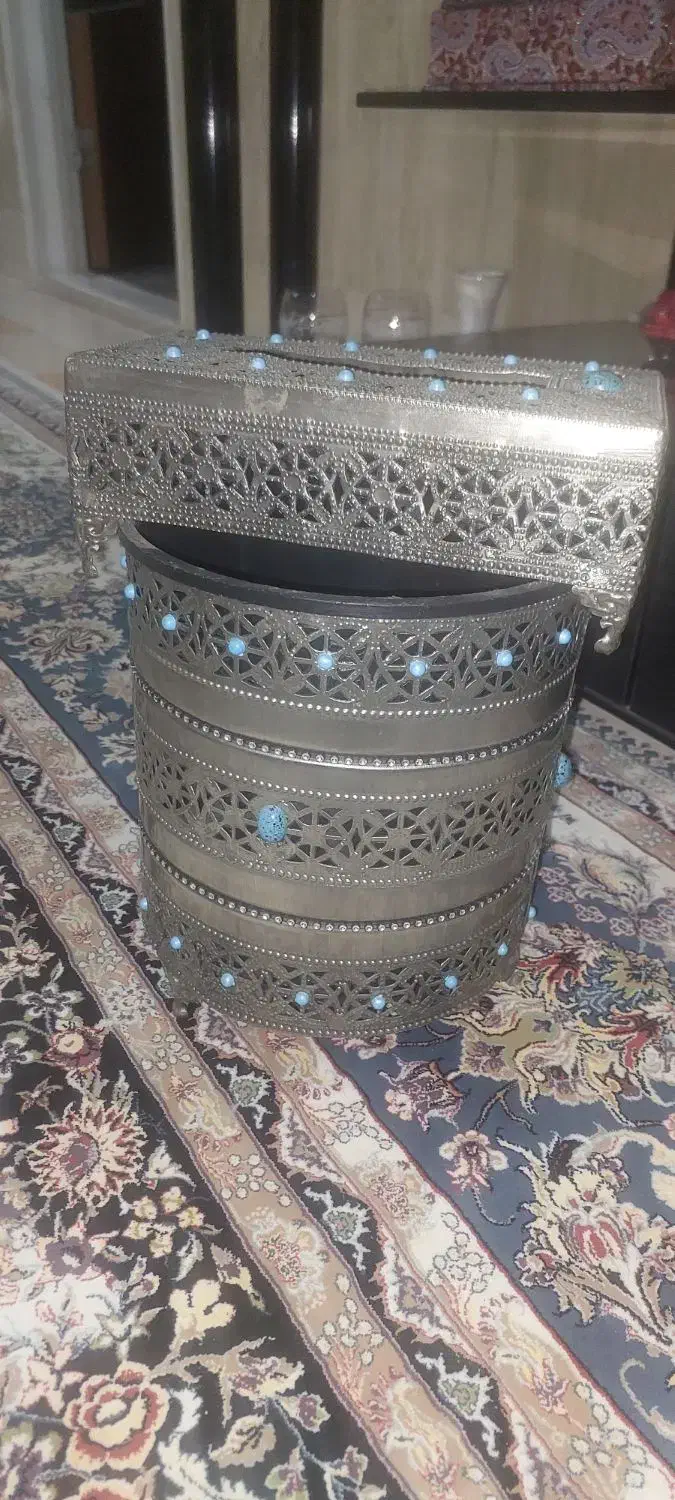 سطل زباله وجا دستمال کاغذی|صنایع دستی و سایر لوازم تزئینی|قم, انصار‌الحسین|دیوار