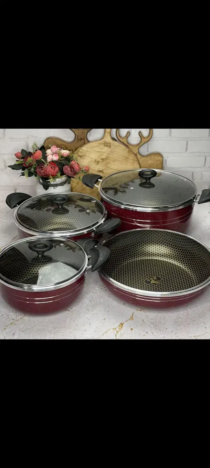 سرویس قابلمه و تابه لانه زنبوری 7 پارچه هلنا|ظروف پختوپز|رشت, انصاری|دیوار