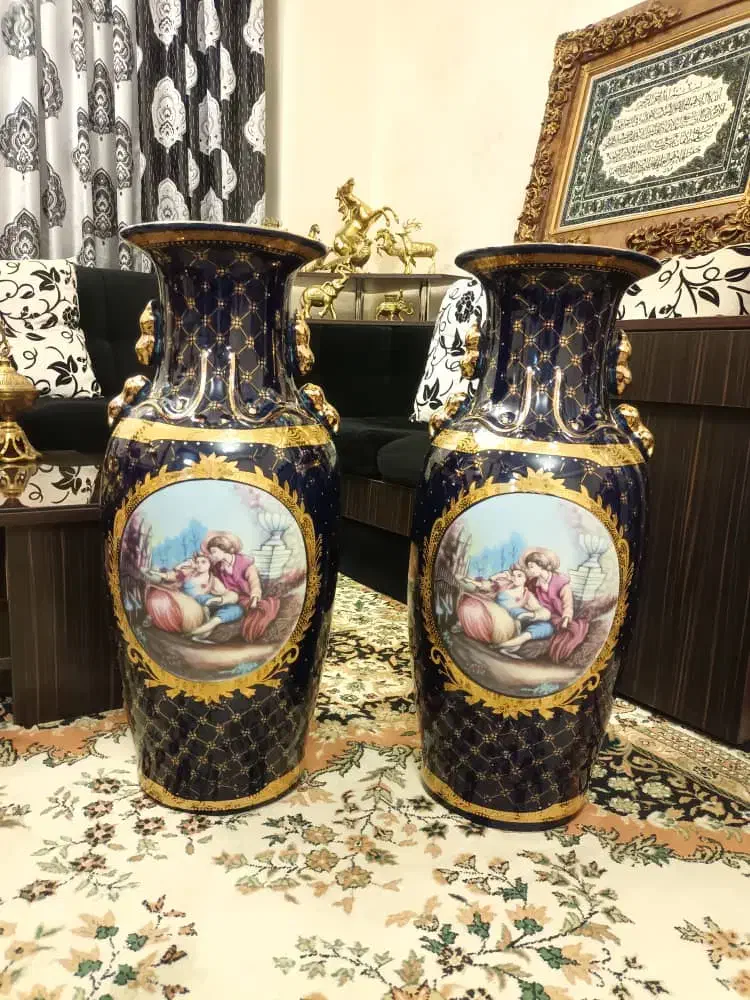 گلدان سرمه ای و طلاکوب لیلی مجنون|مجسمه، تندیس، ماکت|سهند, |دیوار