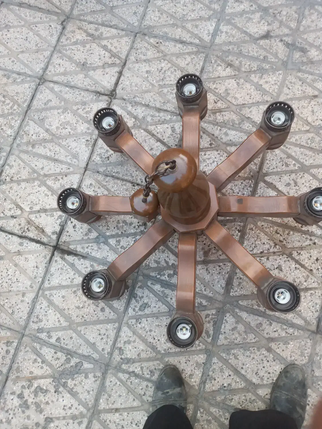 لوستر۸شاخهچوبی|لوستر و چراغ آویز|ری, علایین|دیوار