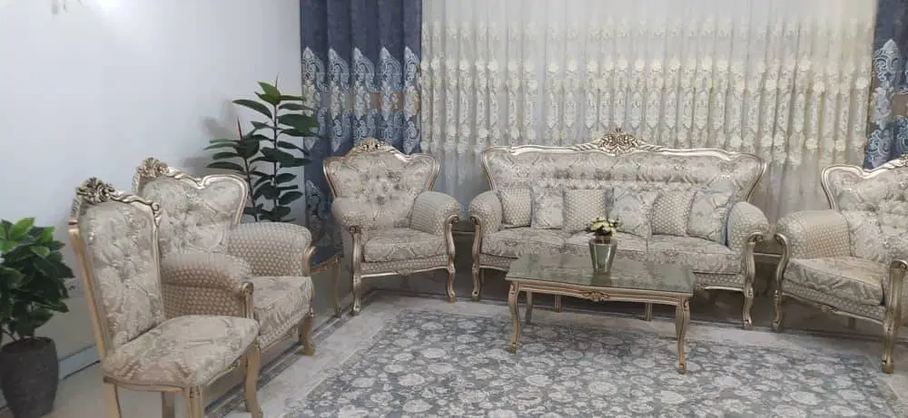 پرده پذیرایی اشرافی پانچ زیر پرده ودکور پرده دوپنل|پرده، رانر، رومیزی|تهران, هوانیروز|دیوار