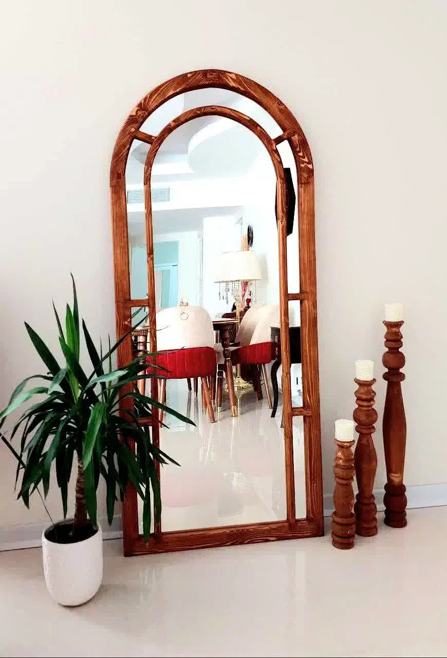 قاب آینه چوبی از تولید به مصرف|کتابخانه، شلف، قفسه‌های دیواری|مشکین‌دشت, |دیوار