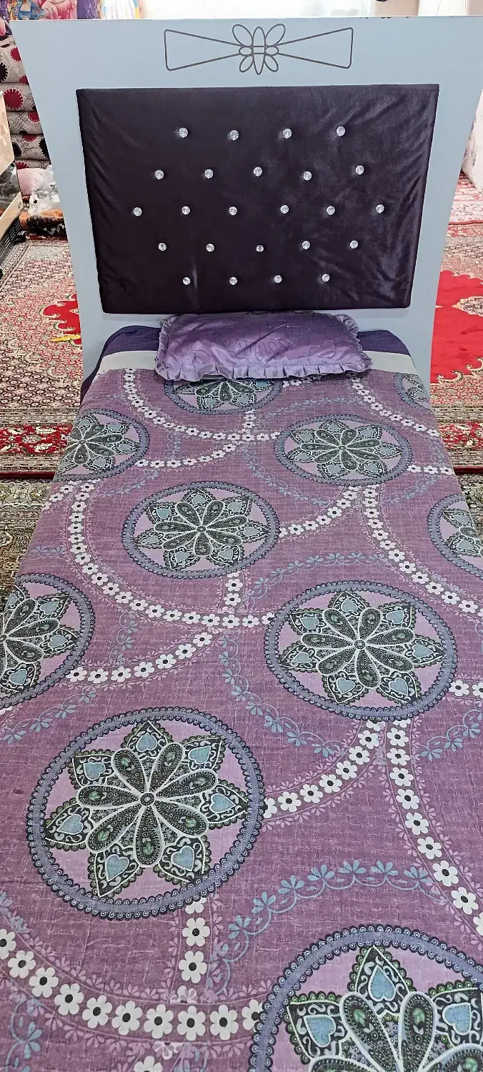 تخت تک نفره شیک با تشک فنری|تخت و سرویس خواب|سراجو, |دیوار