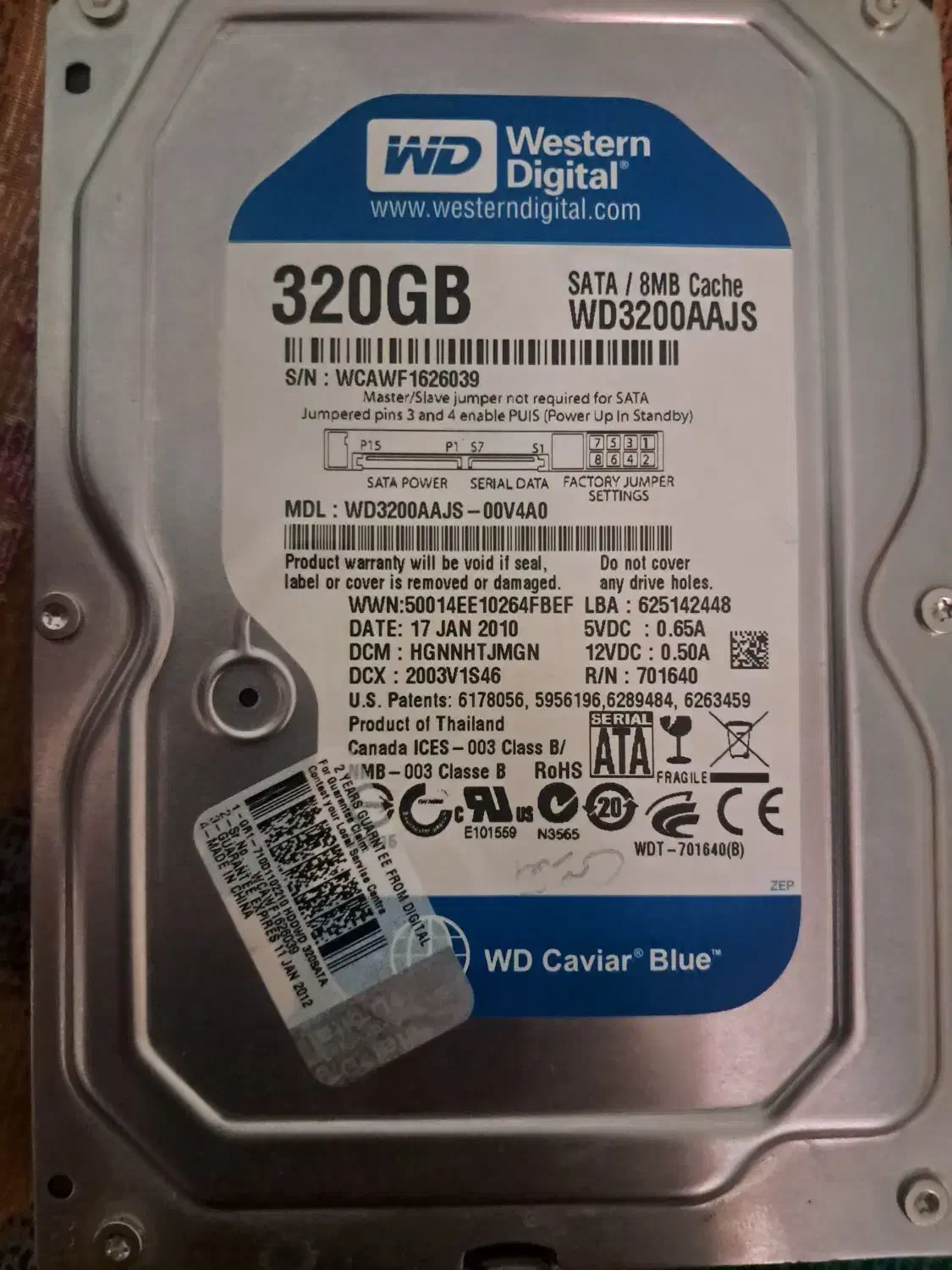 هارد 320GB|قطعات و لوازم جانبی رایانه|گتوند, |دیوار