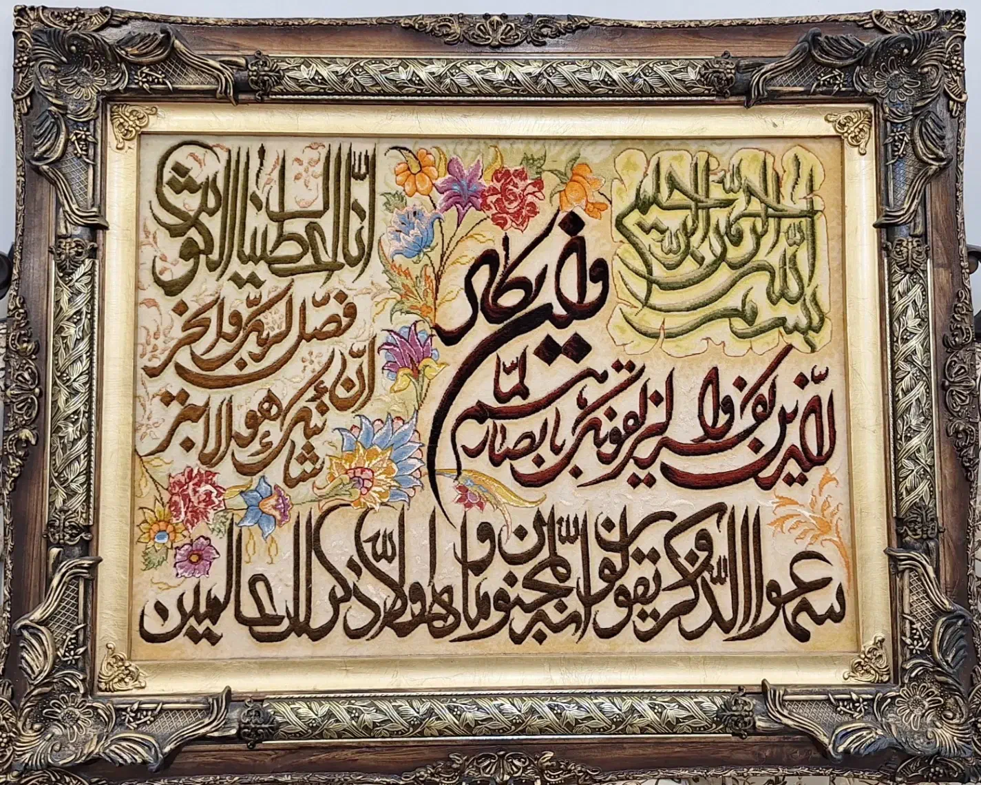 تابلو فرش دست باف گل ابریشم|تابلو فرش|کاشان, شهرک امیرالمومنین|دیوار