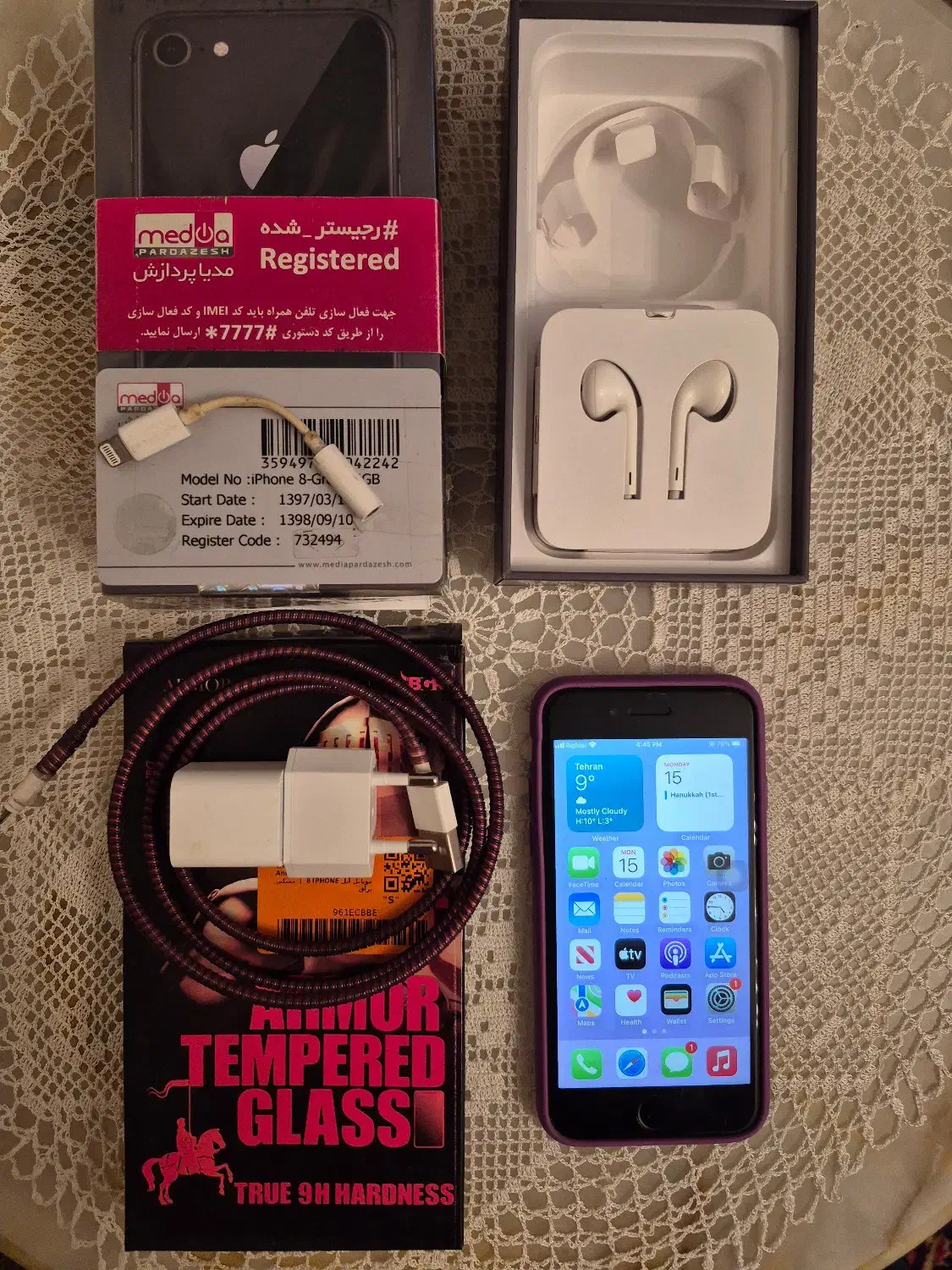 گوشی آیفون ۸ سالم با لوازم|موبایل|تهران, نیلوفر|دیوار