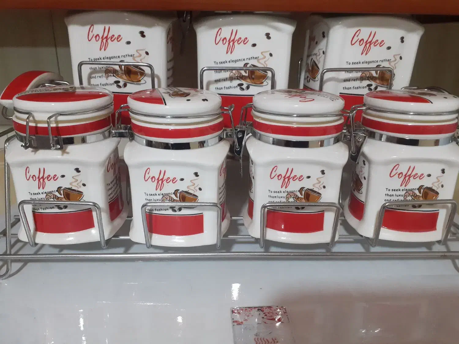 جا ادویه سرامیکی ۷ پارچه سالم خیلی تمیز بدون خشی|ظروف نگهدارنده، پلاستیکی، یکبارمصرف|خوی, |دیوار