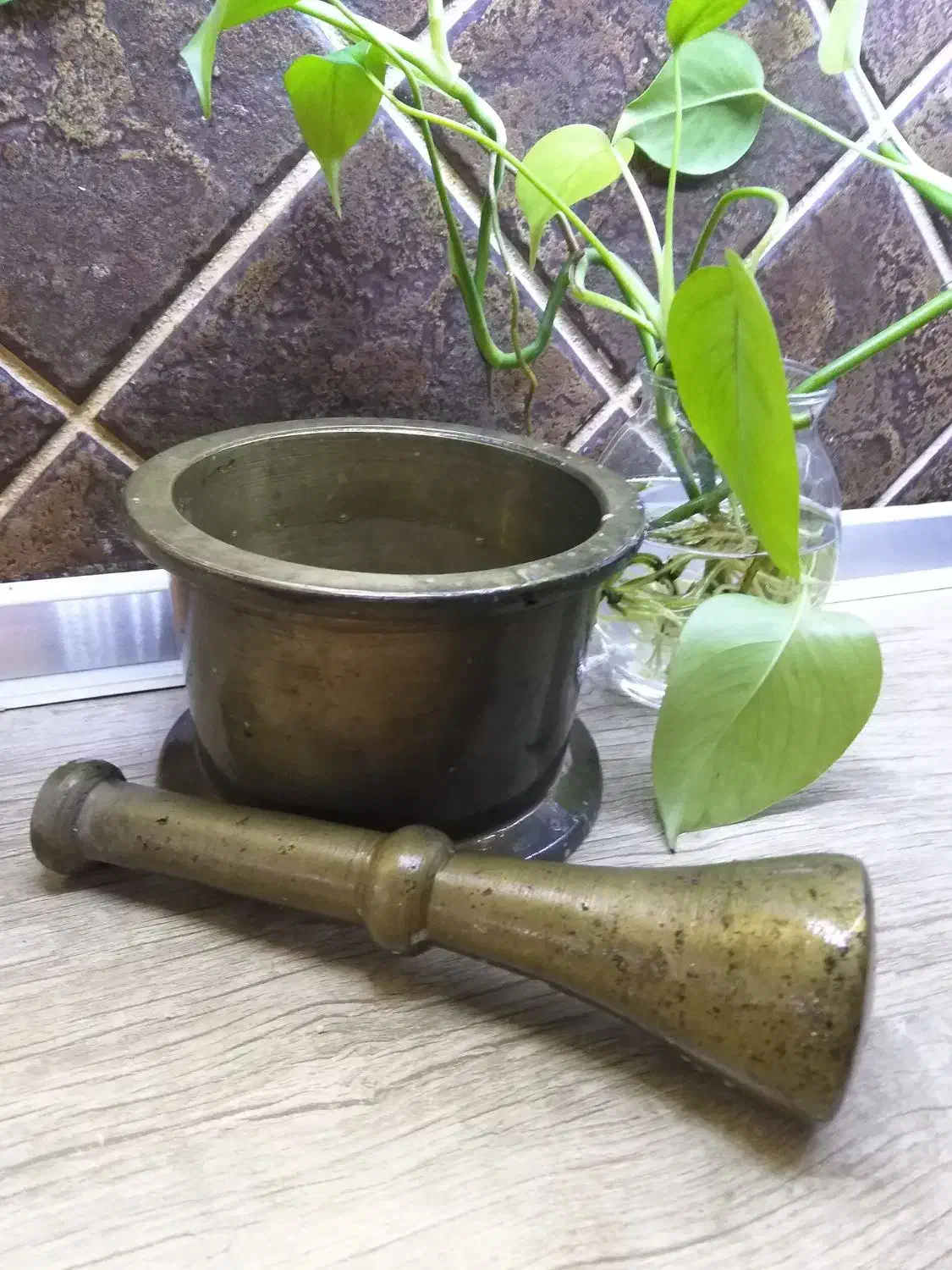 هاون برنجی قدیمی 5 کیلویی|صنایع دستی و سایر لوازم تزئینی|بابلسر, |دیوار