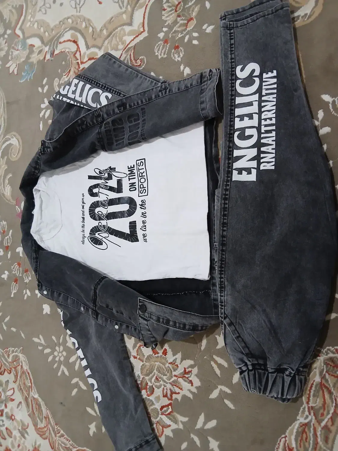 سه تیکه زغالی سایز۶۰|کفش و لباس بچه|کرمانشاه, |دیوار