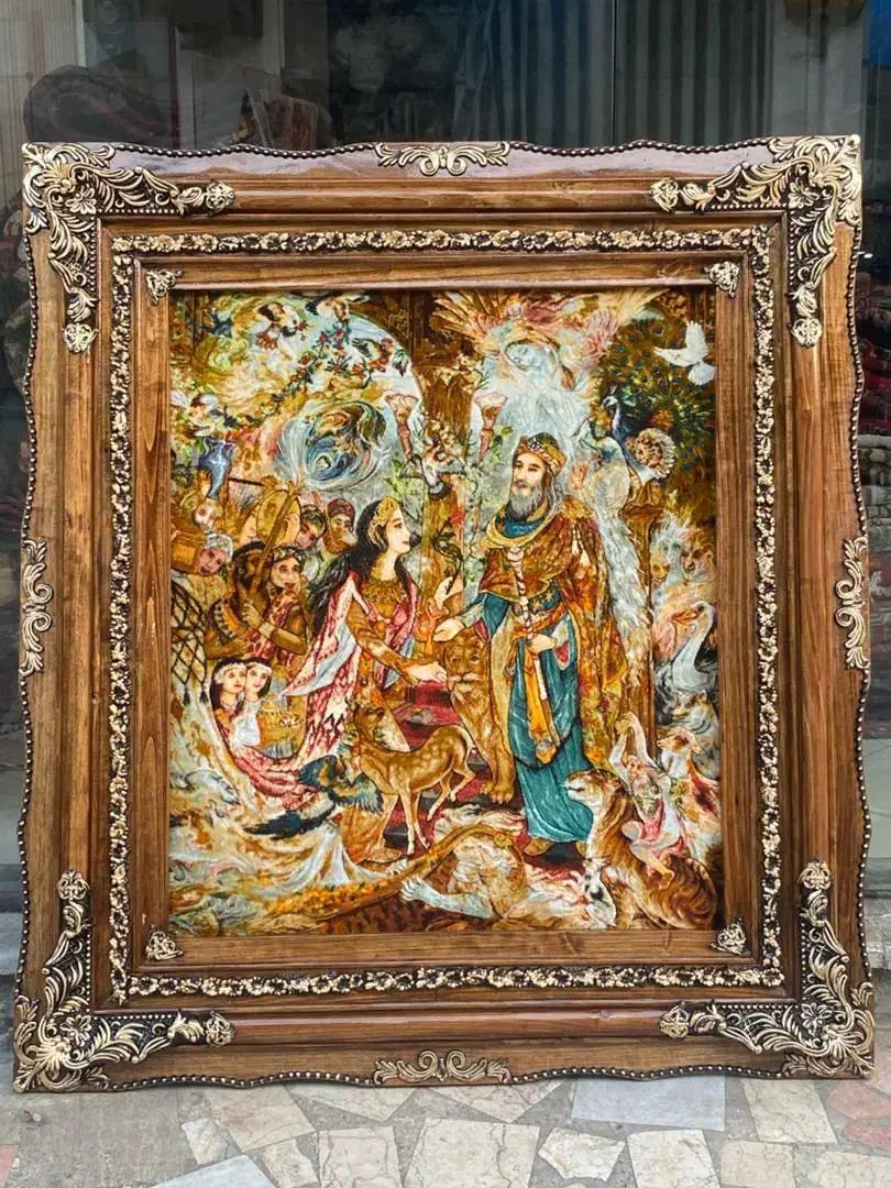 تابلو فرش گل ابریشم|تابلو فرش|احمدسرگوراب, |دیوار