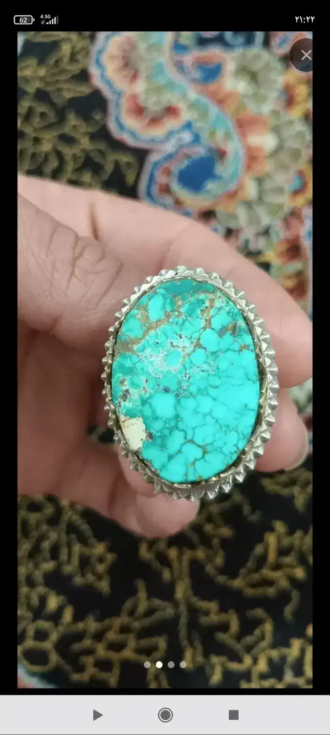 انگشتر فیروزه نیشابوری کلکسیونی قواره بزرگ|جواهرات|آبادان, |دیوار