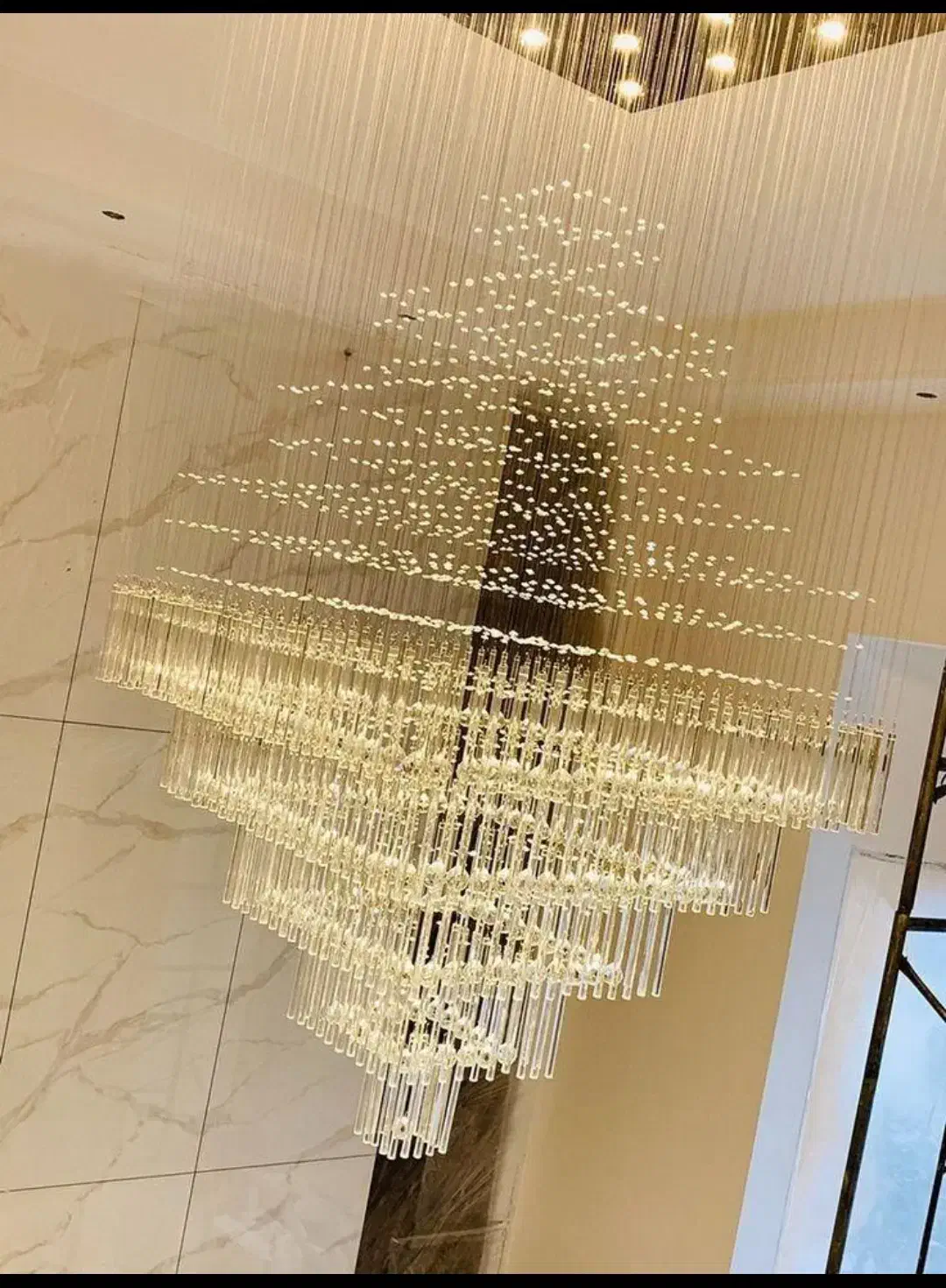 لوستر الماس.بلند دوبلکسی مدل گندم مربع.AC light|لوستر و چراغ آویز|تهران, سنگلج (شاپور)|دیوار