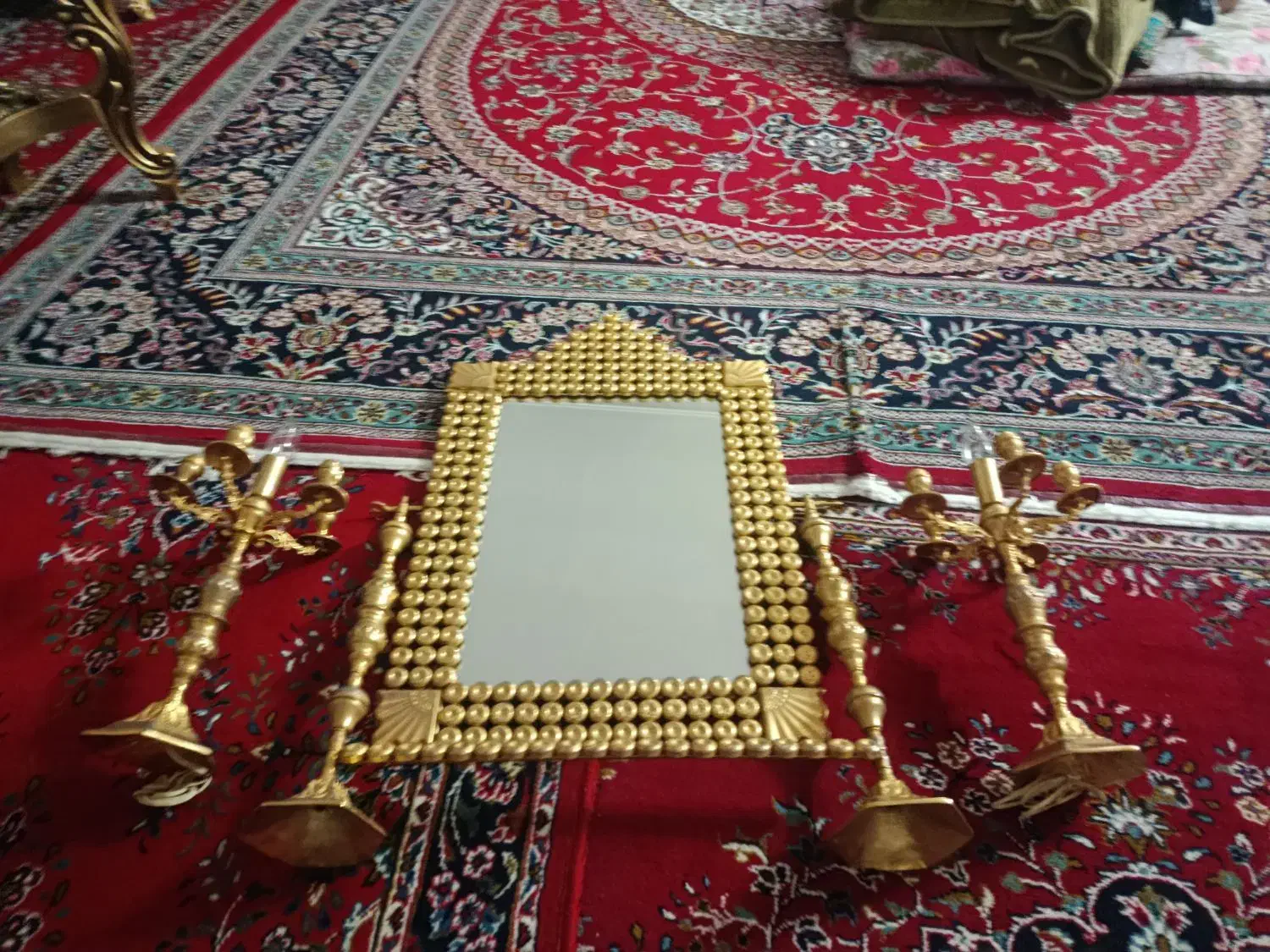 آیینهوشمعدان قدیمی|بوفه، ویترین، کنسول|قم, مهدیه|دیوار