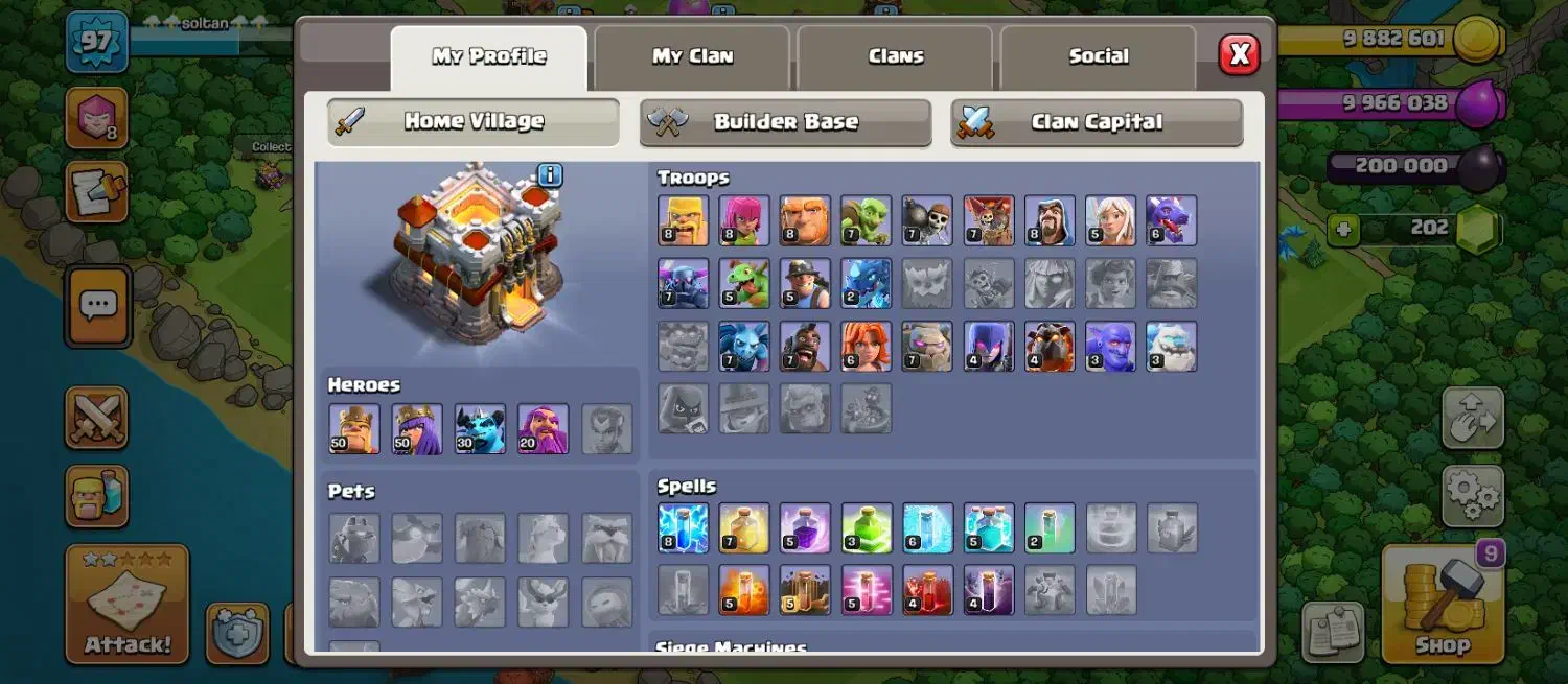 کلش آف کلنز تان 11مکث|کنسول، بازی ویدئویی و آنلاین|قم, شهرک مهدیه (مدرس)|دیوار