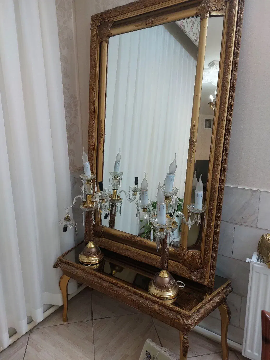 آیینه و شمعدان|بوفه، ویترین، کنسول|شهریار, شهریار|دیوار