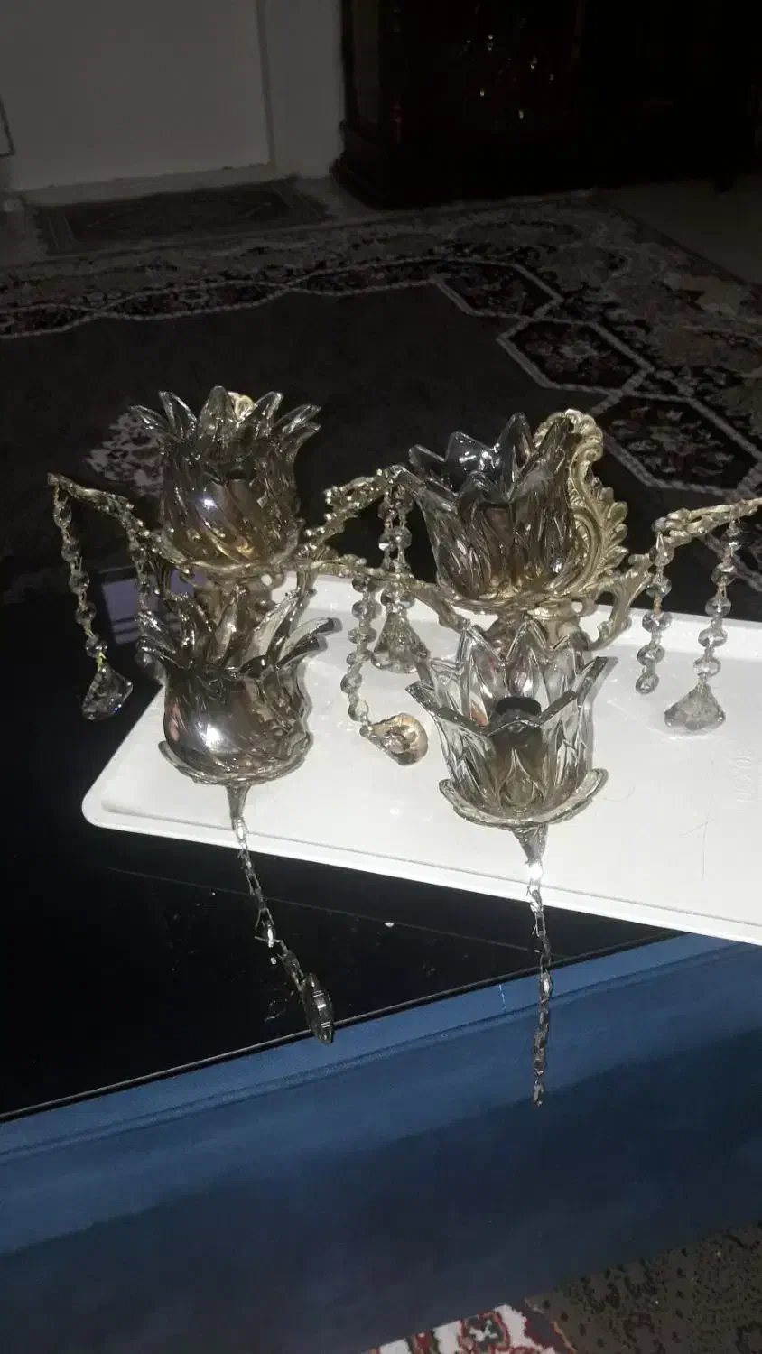 لوستر دیواری  دو شاخه  برنز|لوستر و چراغ آویز|چهارباغ, |دیوار