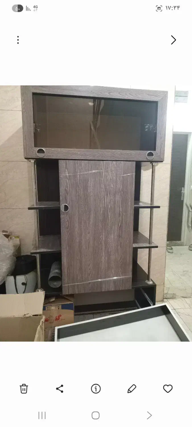 کمد۲کشو ویترین دار یک کشو ریلش باید تعمیر بشه|جاکفشی، کمد، دراور|تهران, دولاب|دیوار