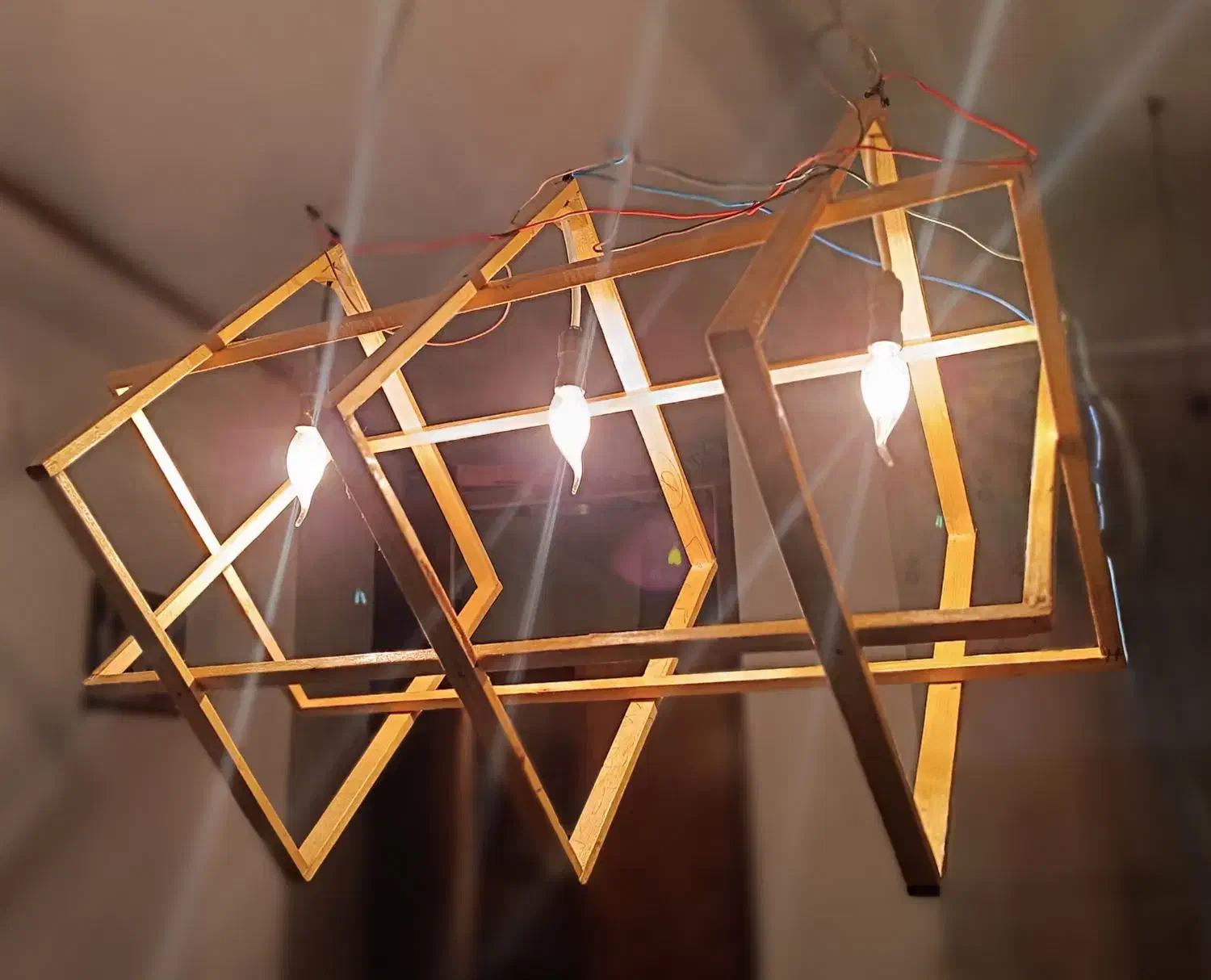 لوستر چوبی کافه|لوستر و چراغ آویز|خرمآباد, |دیوار