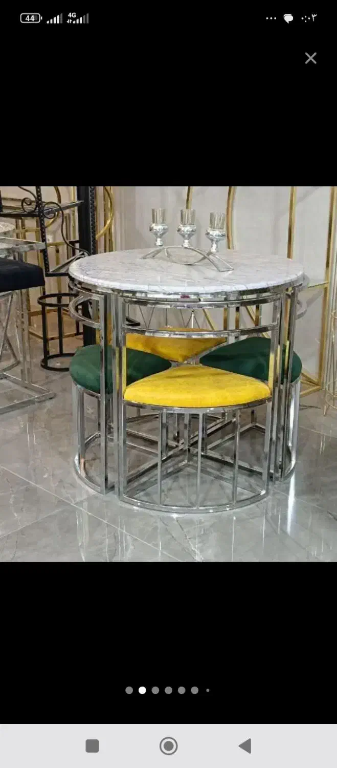 صندلی نهار خوری برنز واستیل بسیار شیک نصف قیمت|مبلمان خانگی و میز عسلی|خوی, |دیوار