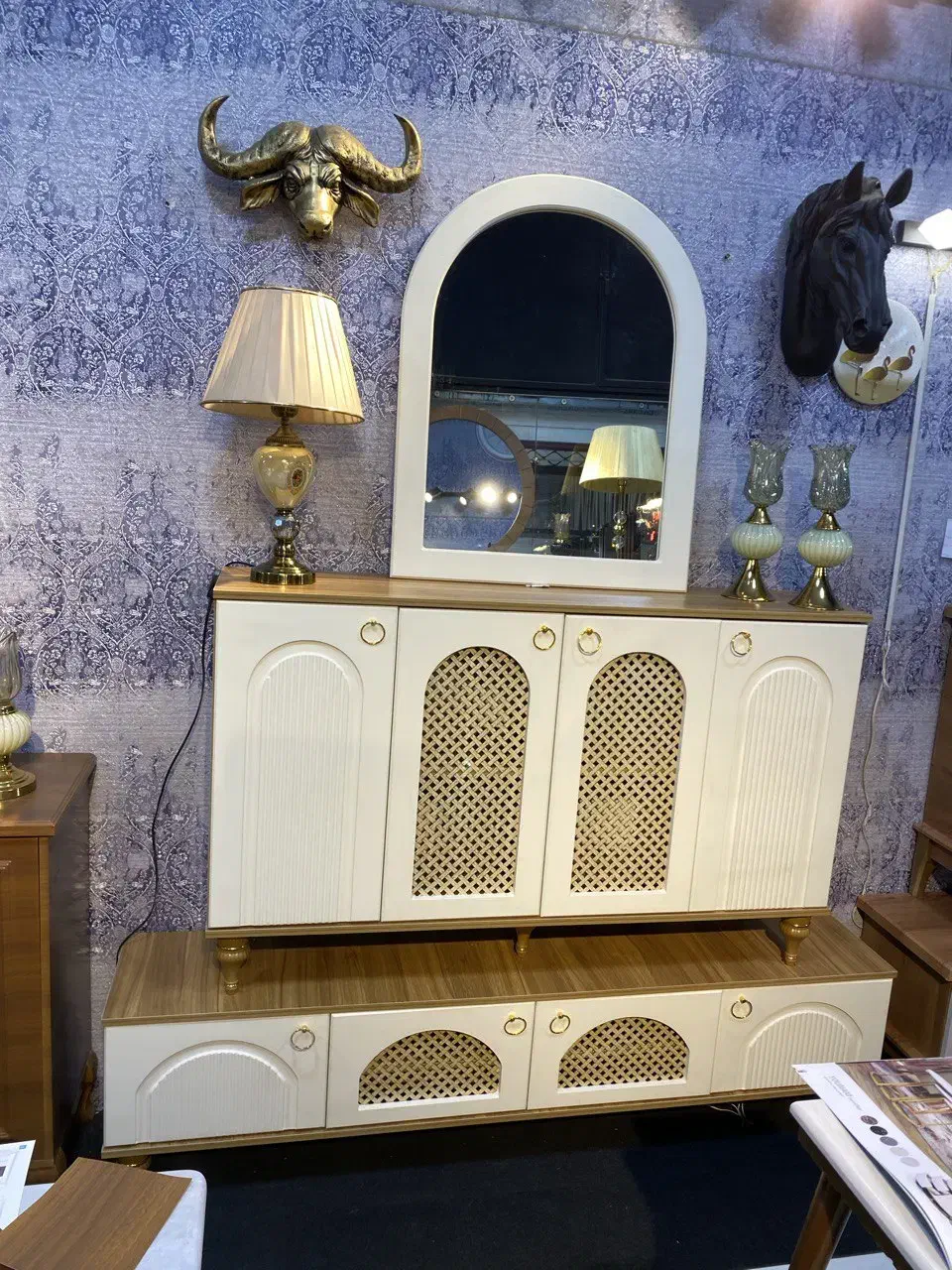 اینه کنسول حصیری|بوفه، ویترین، کنسول|ملارد, |دیوار