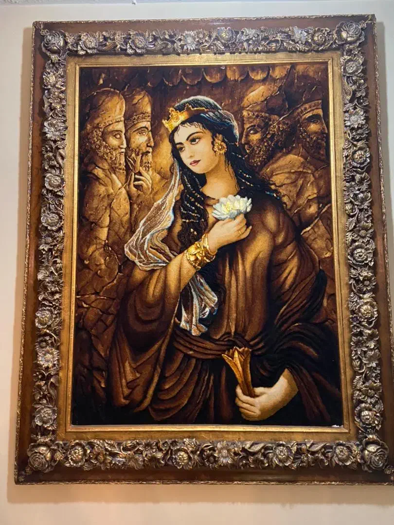 تابلو فرش دستبافت چله نخ گل برجسته|تابلو فرش|تهران, سازمان آب|دیوار