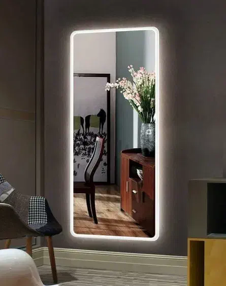 آینه کپسولی گنبدی لبه گرد دفورمه قدی نوردار|آینه|مشهد, گرجی علیا|دیوار