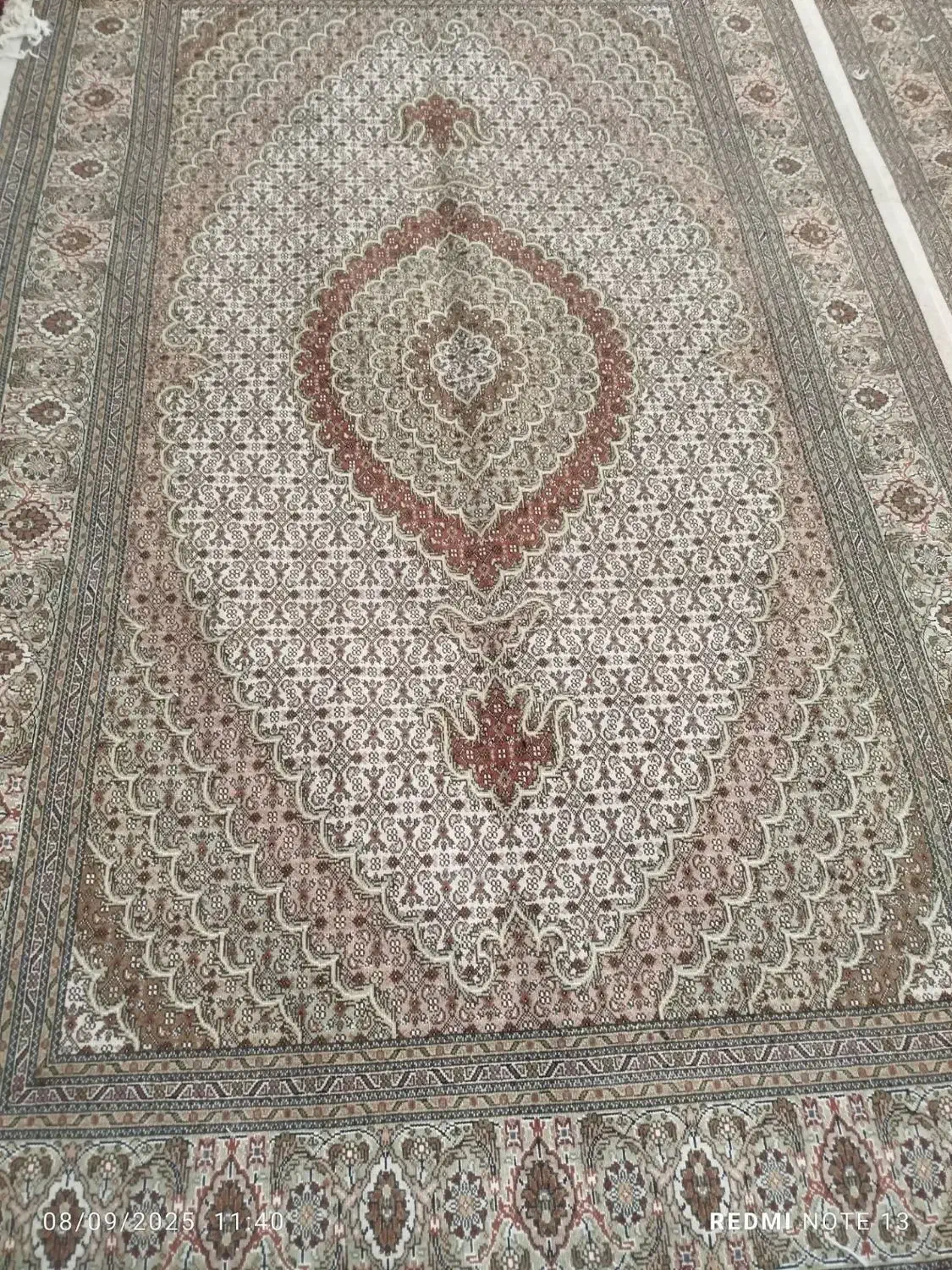 جفت ۶متری هس کرم قهوه‌ای هاشیه ابریشم|فرش|فردیس, فرامرزیه|دیوار