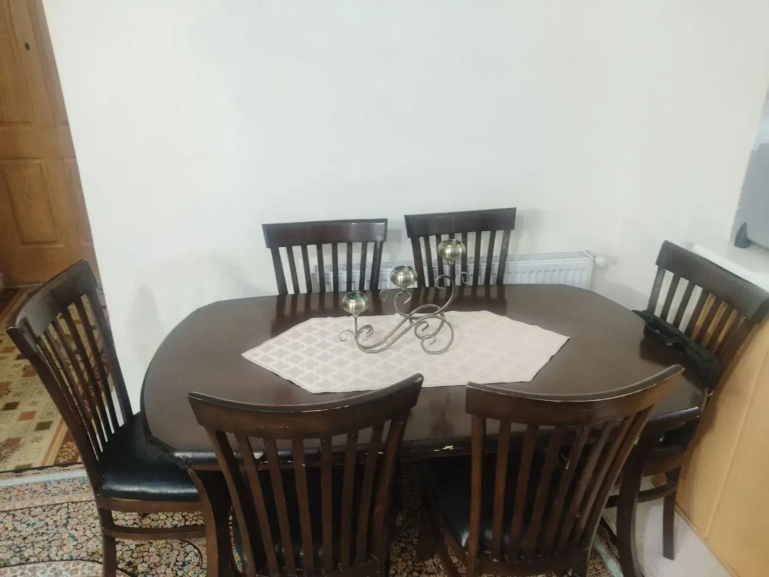 غذا خوری ۶ نفره تمام چوب شیک|میز و صندلی غذاخوری|فولادشهر, B4|دیوار