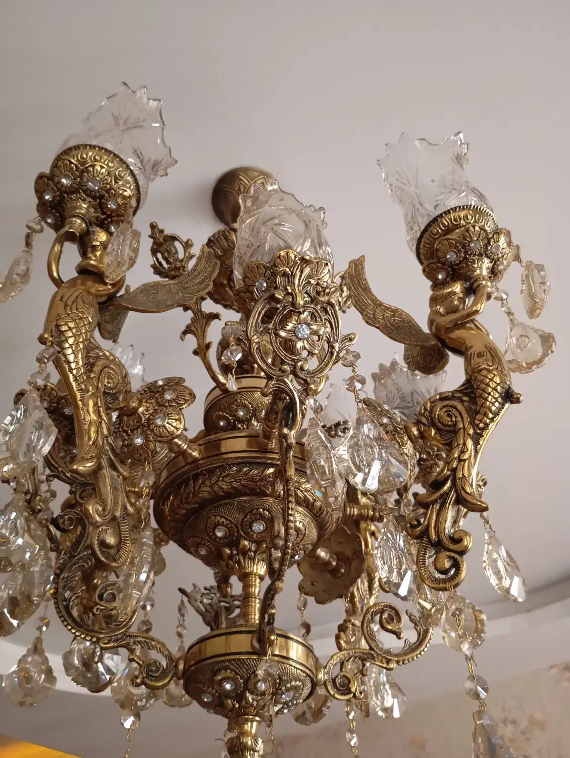 3عدد لوستر فرشته برنجی|لوستر و چراغ آویز|گرمسار, |دیوار