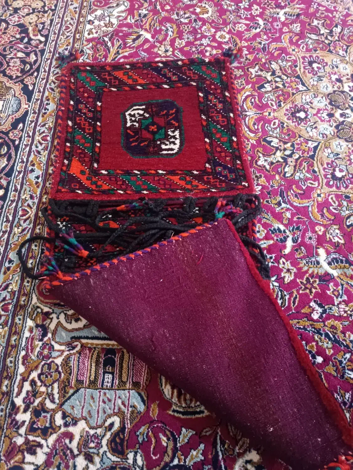 خورجین دستباف|گلیم، جاجیم، گبه|قوچان, |دیوار