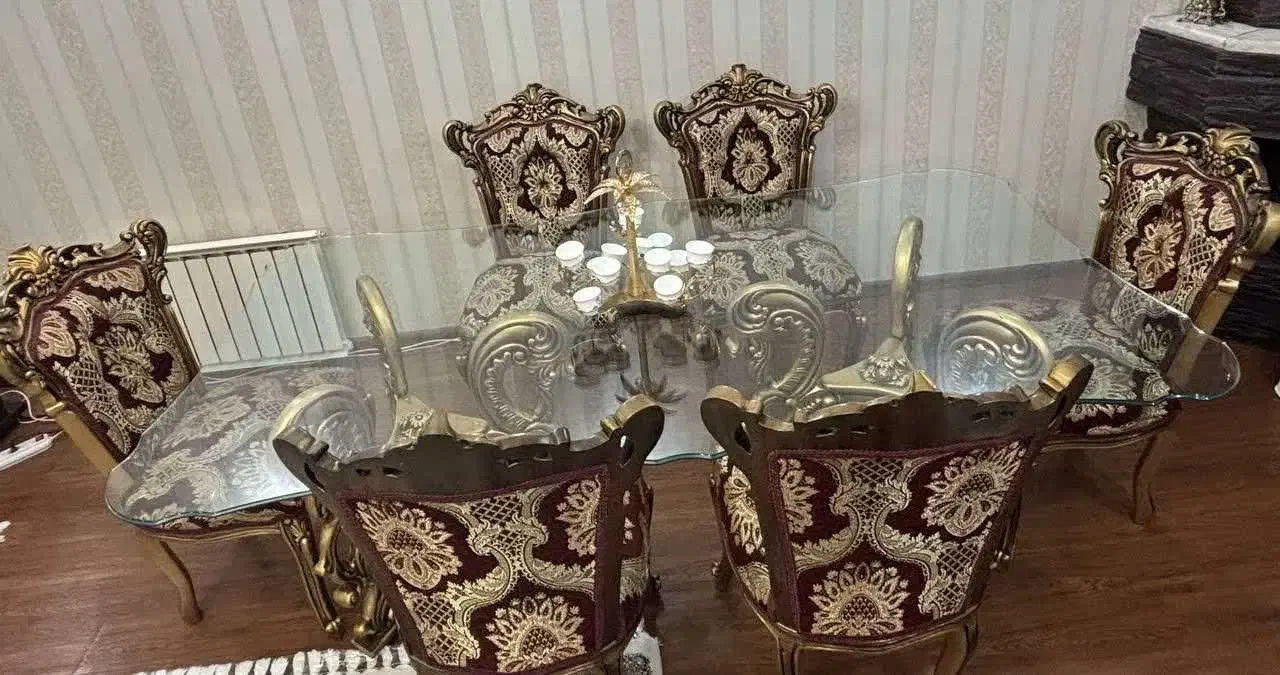 مبلمان ۹ نفره با میز ناهارخوری خوری ۶ نفره چوب راش|مبلمان خانگی و میز عسلی|فشم, |دیوار