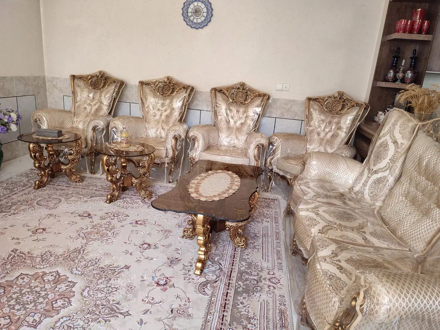 ست مبلمان و میزو صندلی غذاخوری جهیزیه|مبلمان خانگی و میز عسلی|ابریشم, |دیوار
