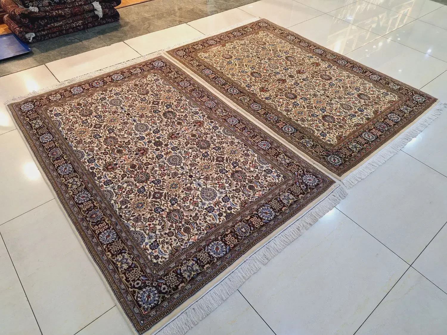 جفت قالیچه دستباف آکبند بیرجند نقشه افشان|فرش|تهران, اکباتان|دیوار