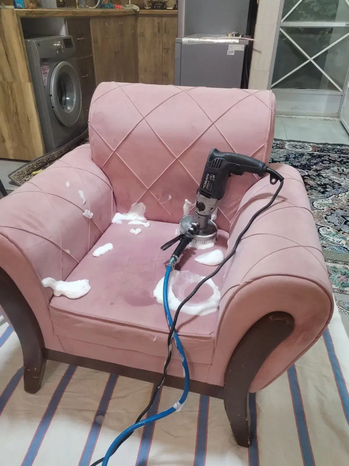 مبل شویی در منزل بدونه جابجایی و ابریزی (عابدی )|خدمات نظافت|سامان, |دیوار