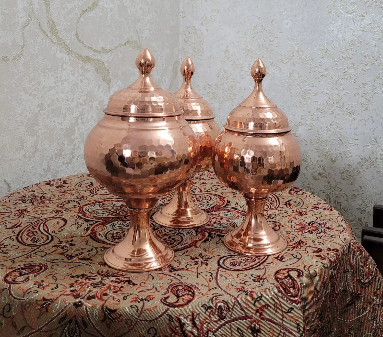 قندان مسی ( نانو مس) سه عددی|ظروف سرو و پذیرایی|تهران, یافت آباد جنوبی|دیوار