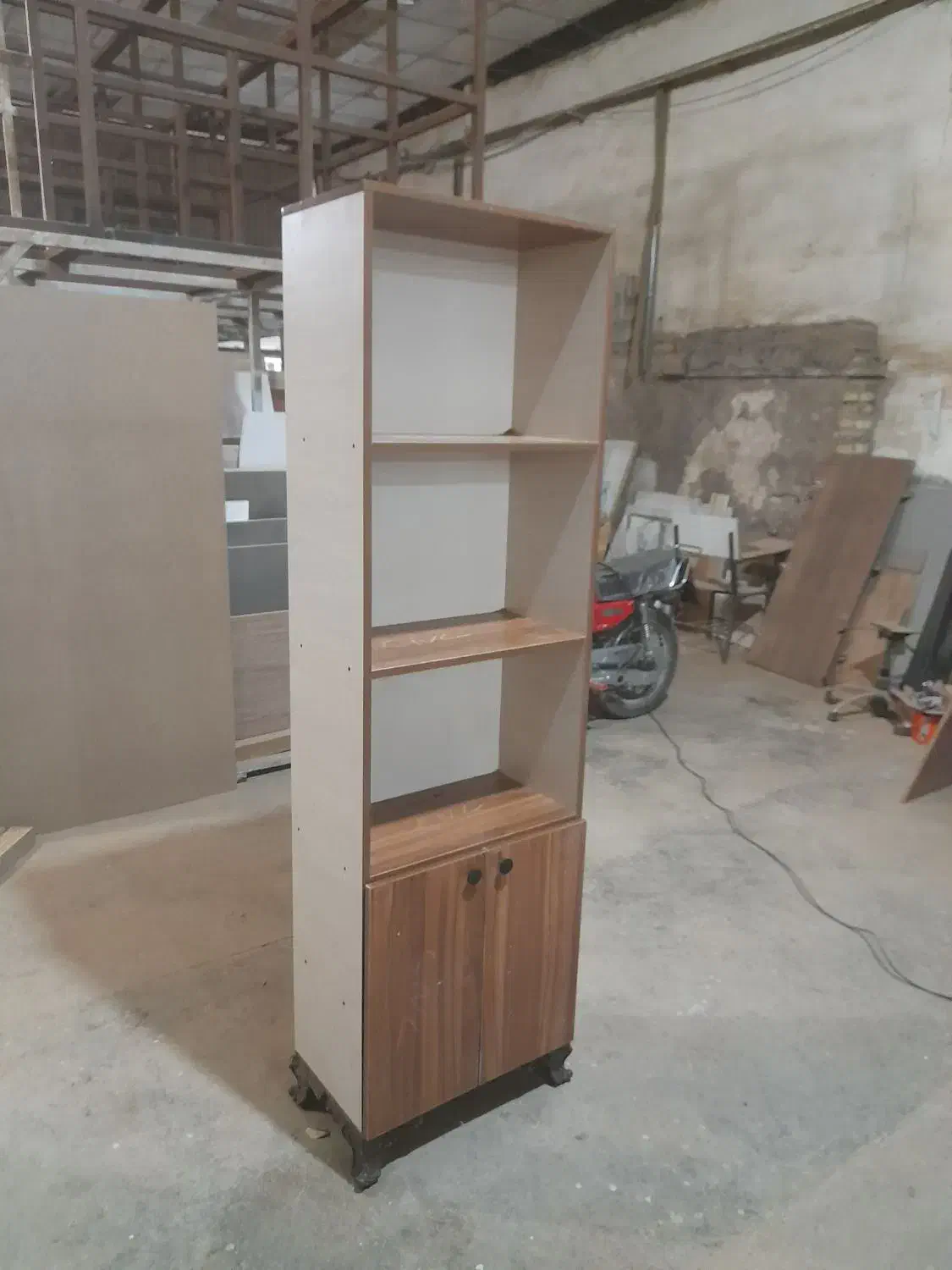 کمد کتابخانه ام دی اف نو تولیدی کارگاه ایران چوب|کتابخانه، شلف، قفسههای دیواری|اهواز, گلستان|دیوار