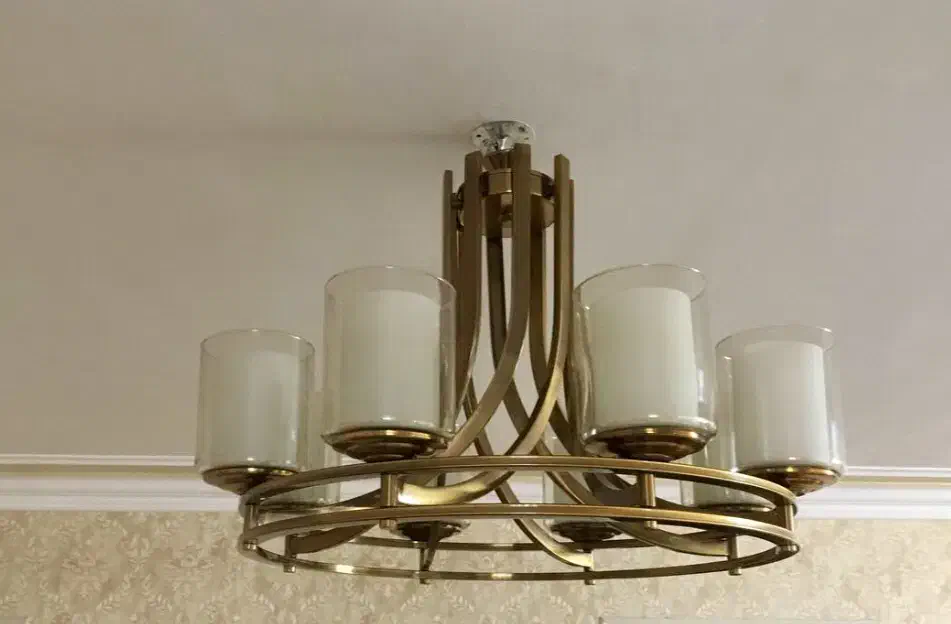 لوستر ۸ و ۴ شعله مدل فلزی و دو رینگ|لوستر و چراغ آویز|گنبد کاووس, |دیوار