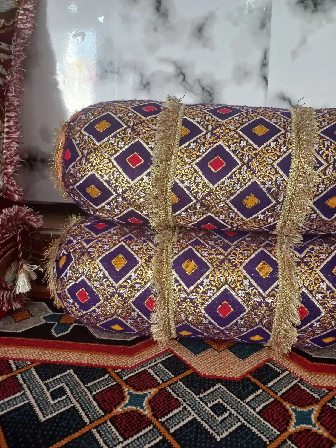 دو عدد بالشت کوچک نو و تمیز تازه دوخت شده سنتی|پشتی|بهبهان, |دیوار